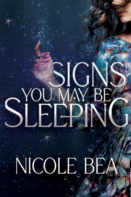 signs you may be sleeping by nicole bea. A girl in water surrounded by stars.